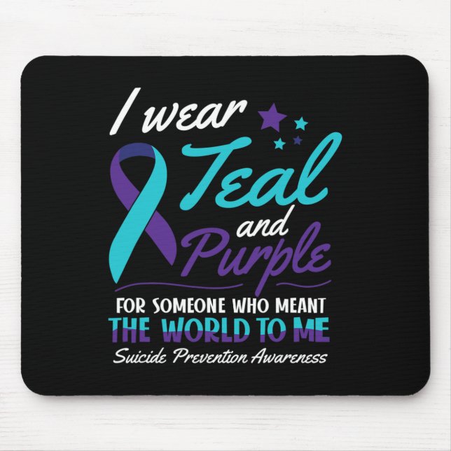 Mousepad Eu Visto Teal e Puro Suicídio Consciência Mental E (Frente)