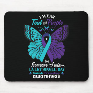 Mousepad Eu Visto Teal e Puro Suicídio Consciência Mental E