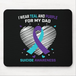 Mousepad Eu Visto Teal E Roxo Para A Consciência Do Suicídi