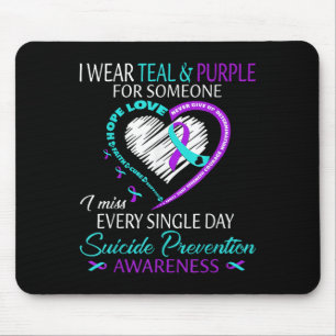 Mousepad Eu Visto Teal E Roxo Por Alguém Suicídio Cardíaco 