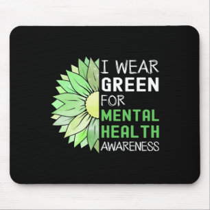 Mousepad Eu Visto Verde Para A Consciência Da Saúde Mental 