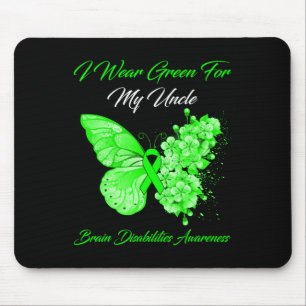 Mousepad Eu Visto Verde Para Meu Tio Cérebro Com Deficiênci