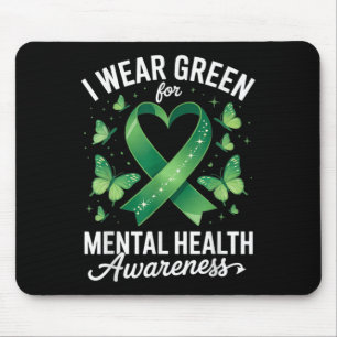 Mousepad Eu Visto Verde Para Uma Borboleta De Sensibilizaçã