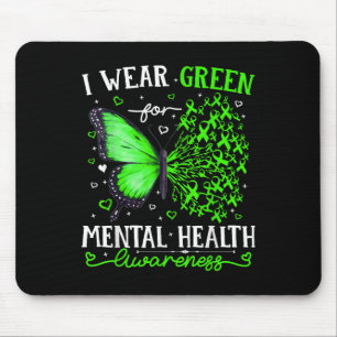 Mousepad Eu Visto Verde Para Uma Borboleta De Sensibilizaçã