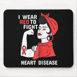 Mousepad Eu Visto Vermelho Para Combater Doenças Cardíacas