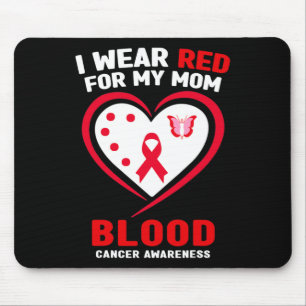 Mousepad Eu Visto Vermelho Para Minha Mãe Cancer Sanguíneo