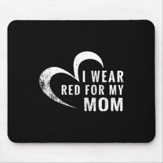 Mousepad Eu Visto Vermelho Para Minha Mãe Doença Cardíaca.