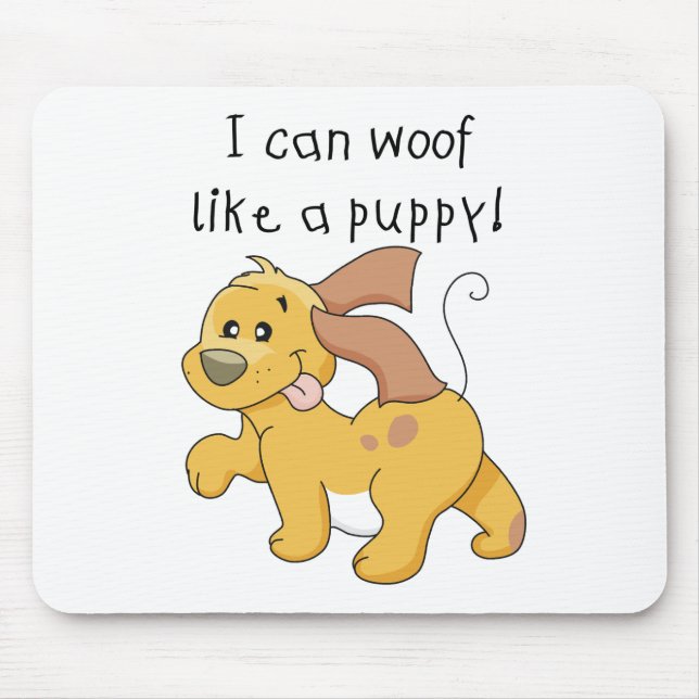 Mousepad Eu Woof gosto do camiseta e dos presentes de um fi (Frente)