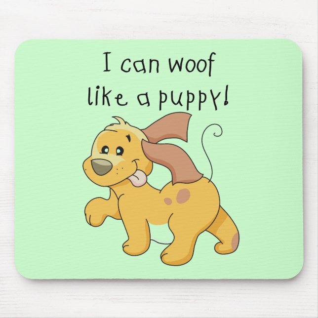 Mousepad Eu Woof gosto do camiseta e dos presentes de um fi (Frente)