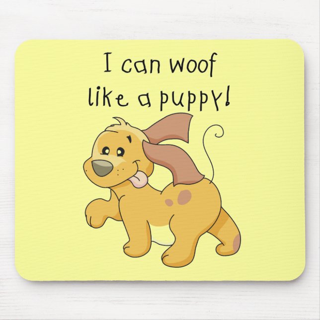 Mousepad Eu Woof gosto do camiseta e dos presentes de um fi (Frente)