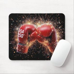 Mousepad EUA 250ª Celebração com Luvas de Boxing Vermelhas
