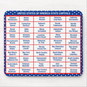 Mousepad EUA - 50 estados e capitais