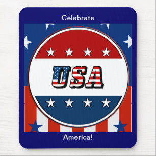 Mousepad EUA - Bandeira Americana e Estrelas no Círculo #2