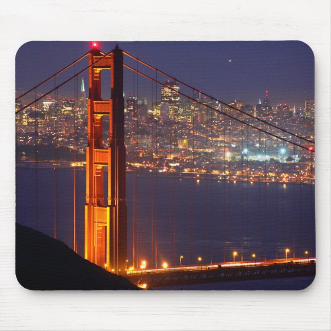 Mousepad EUA, Califórnia. Golden Gate Bridge à Noite (Frente)