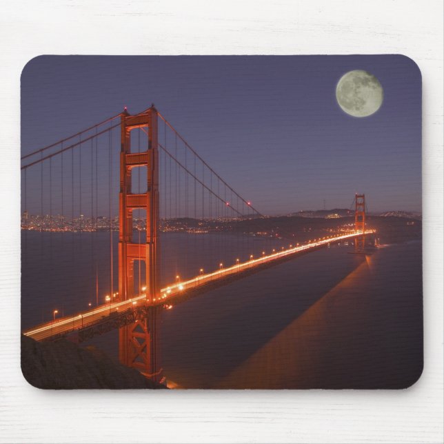 Mousepad EUA, Califórnia, Marin. Nascer da lua sobre o (Frente)