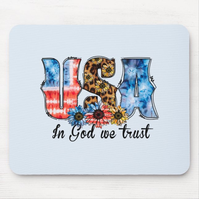 Mousepad EUA em Deus Confiamos | Cristão | Girassol (Frente)