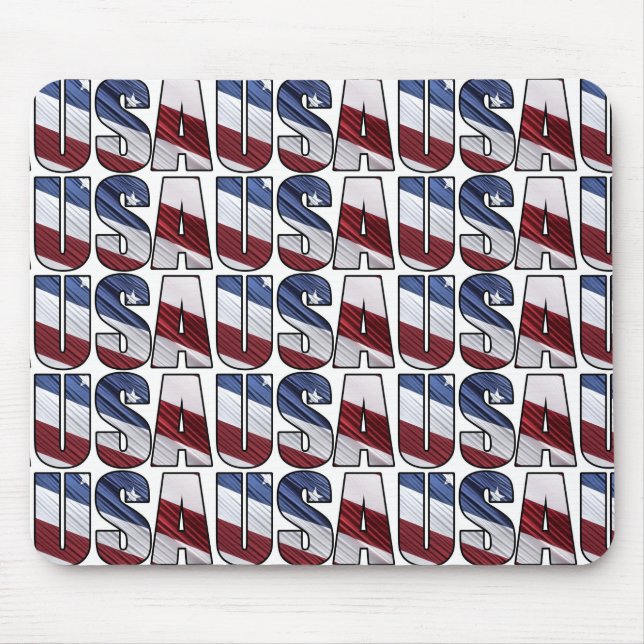 Mousepad EUA em Red White e Blue American Patriotic Flag (Frente)