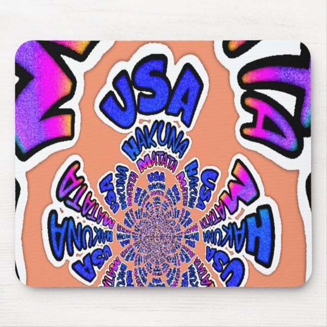 Mousepad EUA Hakuna Matata Texto azul Presente (Frente)