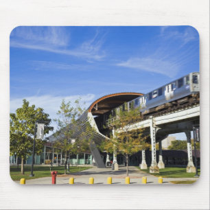 Mousepad EUA, Illinois, Chicago, trem que passa Illinois