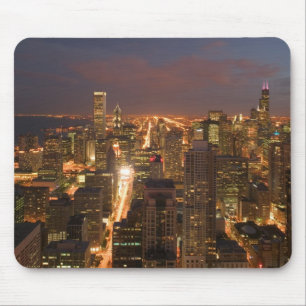 Mousepad EUA, Illinois, Chicago: Vista da Noite do Loop 2