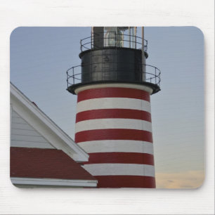 Mousepad EUA, Maine, Lubec. Farol West Quoddy Head,