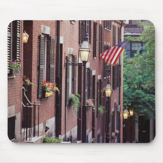Mousepad EUA, Massachusetts, Boston, casas ao longo da (Frente)