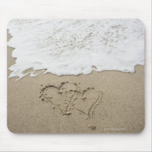Mousepad EUA, Massachusetts, corações tirados no Sandy