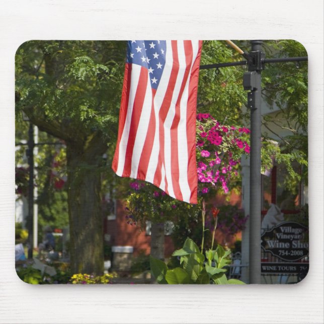 Mousepad EUA, Nova York, Lewiston. Bandeira americana anexa (Frente)