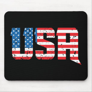Mousepad EUA Patriótico em Vermelho, Branco e Azul
