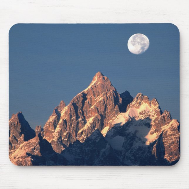 Mousepad EUA, Wyoming, Grand Teton NP. Uma lua cheia se põe (Frente)