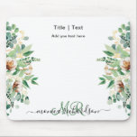Mousepad Eucalyptus Floral Greenery Monograma Simples Perso<br><div class="desc">Placa de Mouse Personalizada de Texto do Eucalyptus Floral Greenery Monograma. Todas as fotos e textos são pré-organizados para que você personalize fácil e rapidamente com seus próprios detalhes. Para muitos outros designs,  visite a coleção de armazenamento: https://www.zazzle.com/collections/119376792509928647</div>
