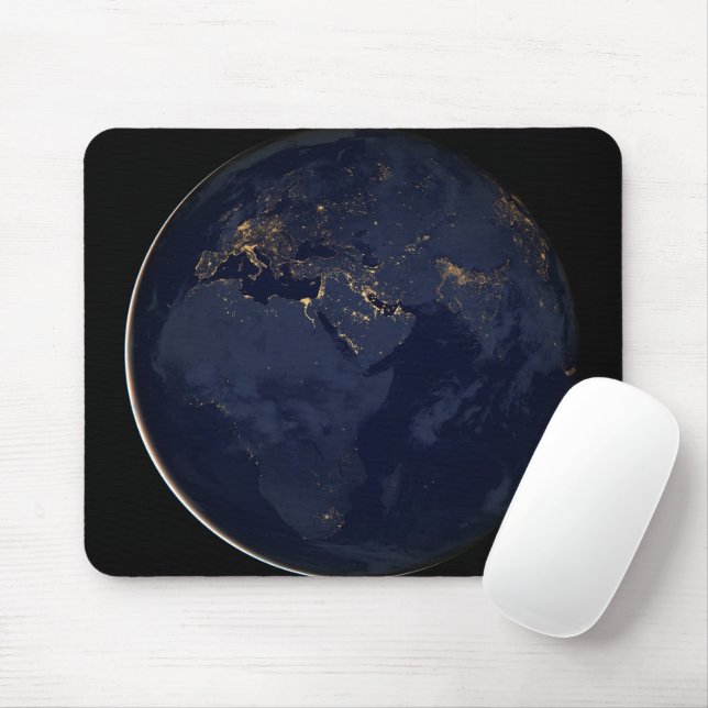 Mousepad Europa, África e Médio Oriente Luzes À Noite (Com mouse)