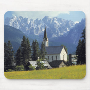 Mousepad Europa, Áustria, Gosau. A torre da igreja