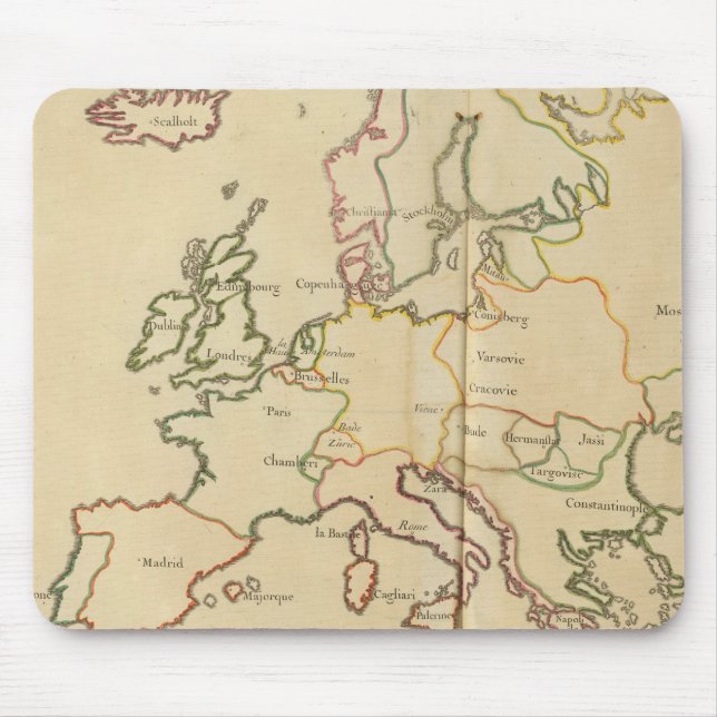 Mousepad Europa e grandes cidades (Frente)