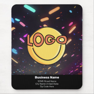 Mousepad Eventos Noturnos de Neon Black Marca de Negócios d