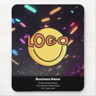 Mousepad Eventos Noturnos de Neon Black Marca de Negócios d