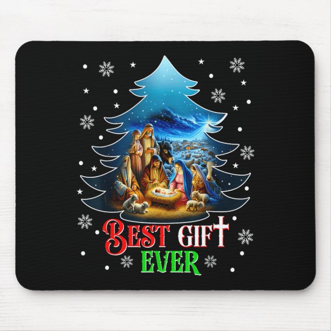 Mousepad Ever Christmas Jesus Nativity Scene Merry Christma (Frente)