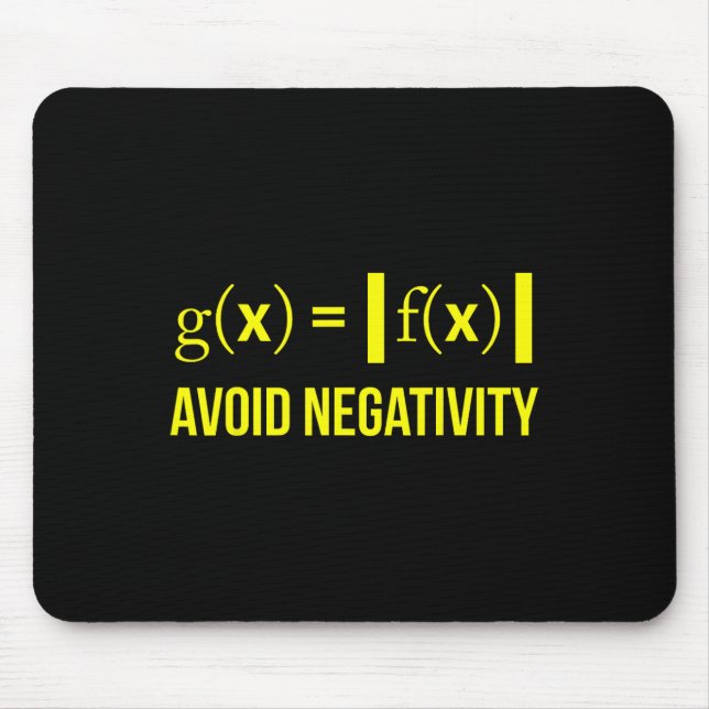Mousepad Evite a Negatividade Matemático Nerd Geek Estudant (Frente)