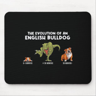 Mousepad Evolução De Um Bulldog Inglês Mamão Diversão