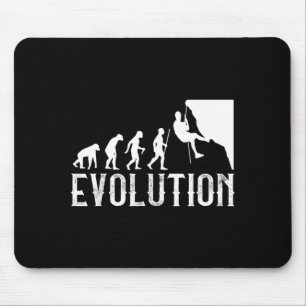 Mousepad Evolução do alpinista vintage - parede de rocha en