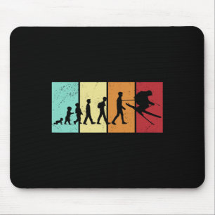 Mousepad Evolução do Esqui - Montanhas dos Amantes do Esqui