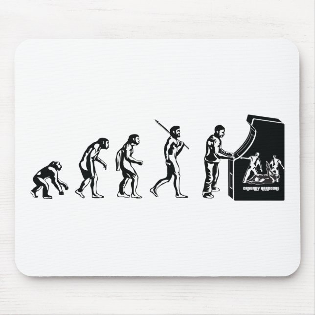Mousepad Evolução do Gamer - geek da arcada de video games (Frente)