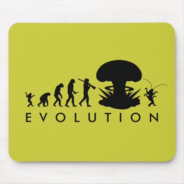 Mousepad Evolução do Homem e da Barata Gráfico de Evolução  (Frente)