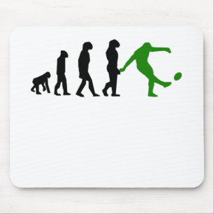Mousepad Evolução do pontapé do rugby (verde)