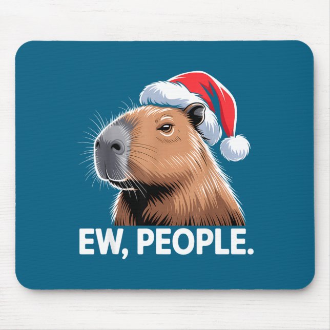 Mousepad Ew People Capybara Christmas Humor  (Frente)