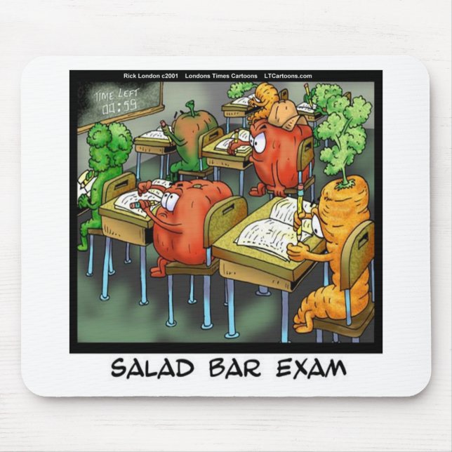 Mousepad Exame da Barra de Salada Engraçado (Frente)