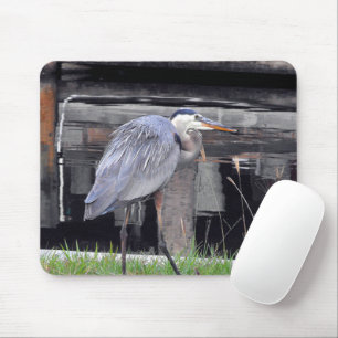 Mousepad Excelente Azul Heron Esperando