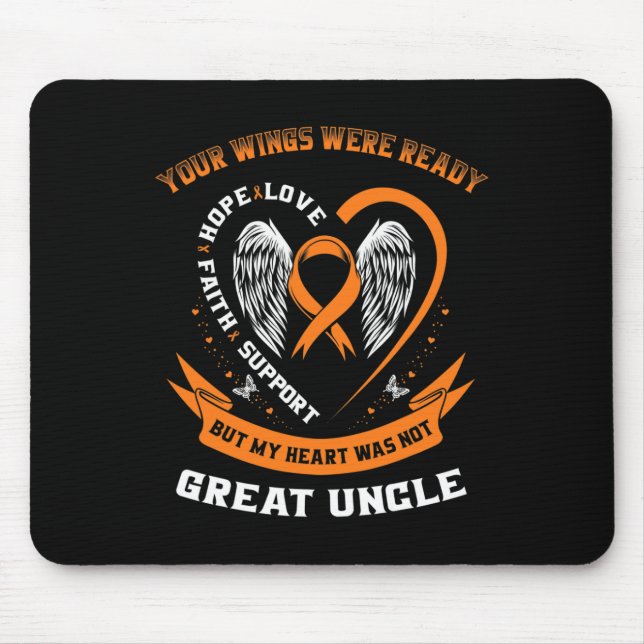 Mousepad Excelente de Consciência da Leucemia Laranja Tio S (Frente)