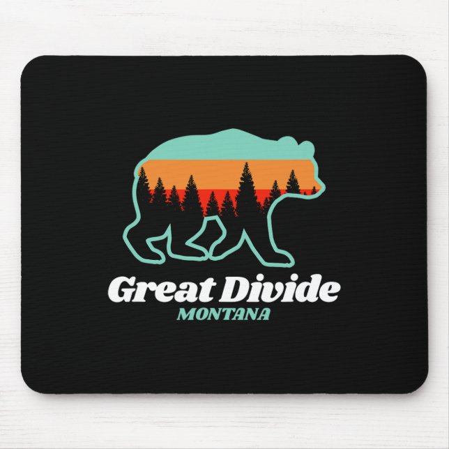 Mousepad Excelente Divide Montana Esquiando Snowboard Bear (Frente)