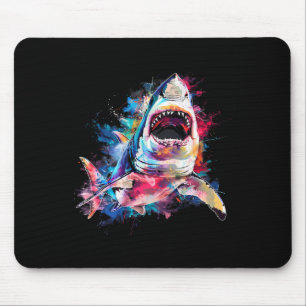Mousepad Excelente-Tubarão-branco-esguicho-esguicho-pratead